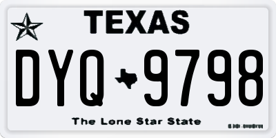 TX license plate DYQ9798