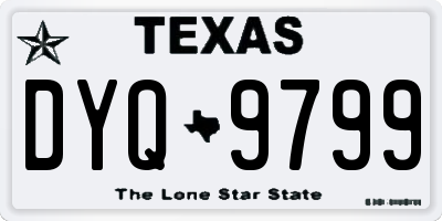 TX license plate DYQ9799