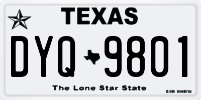 TX license plate DYQ9801