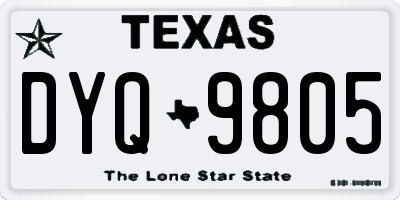 TX license plate DYQ9805