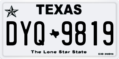 TX license plate DYQ9819