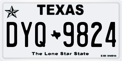 TX license plate DYQ9824