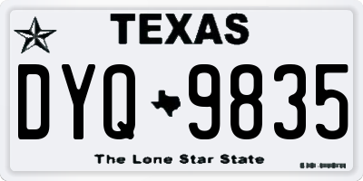 TX license plate DYQ9835