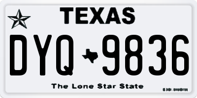 TX license plate DYQ9836