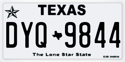 TX license plate DYQ9844