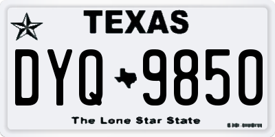 TX license plate DYQ9850