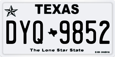 TX license plate DYQ9852