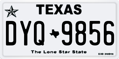 TX license plate DYQ9856