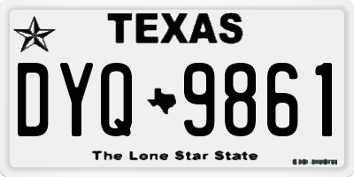 TX license plate DYQ9861