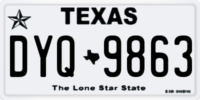 TX license plate DYQ9863