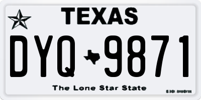 TX license plate DYQ9871