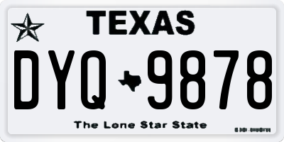 TX license plate DYQ9878