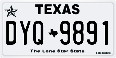 TX license plate DYQ9891