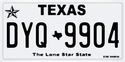 TX license plate DYQ9904