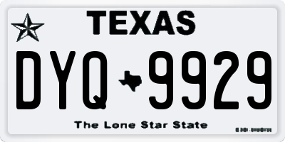 TX license plate DYQ9929