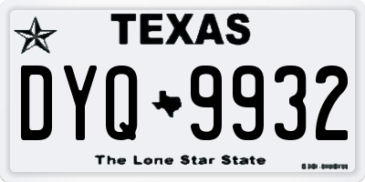 TX license plate DYQ9932