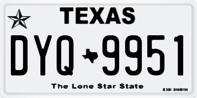 TX license plate DYQ9951