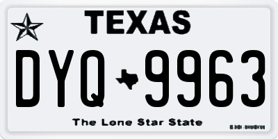TX license plate DYQ9963