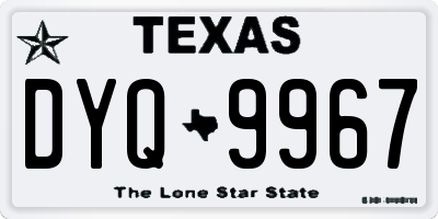 TX license plate DYQ9967