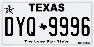 TX license plate DYQ9996