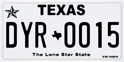 TX license plate DYR0015