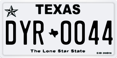 TX license plate DYR0044