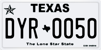 TX license plate DYR0050