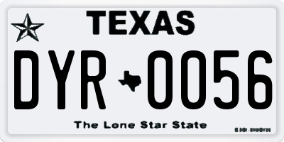 TX license plate DYR0056