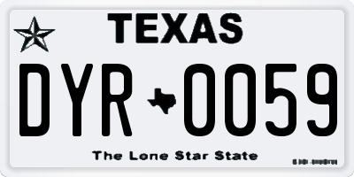 TX license plate DYR0059