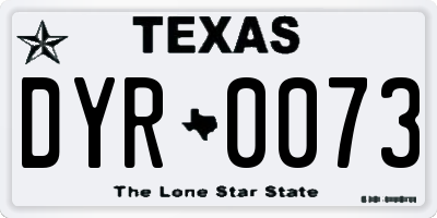 TX license plate DYR0073