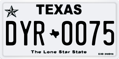 TX license plate DYR0075