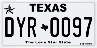 TX license plate DYR0097
