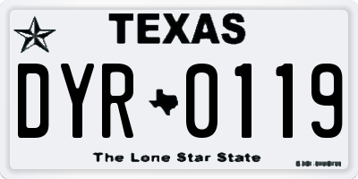 TX license plate DYR0119