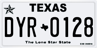 TX license plate DYR0128