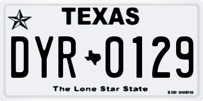 TX license plate DYR0129