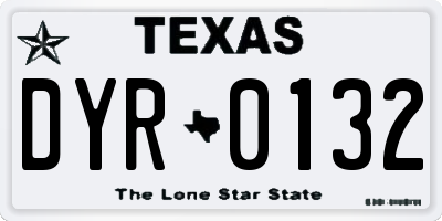 TX license plate DYR0132
