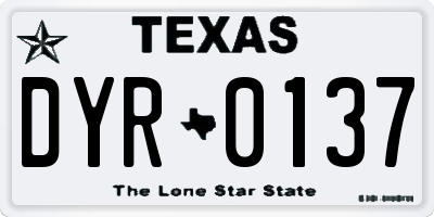 TX license plate DYR0137