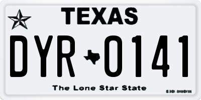 TX license plate DYR0141