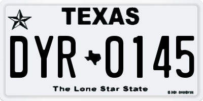 TX license plate DYR0145
