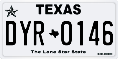 TX license plate DYR0146