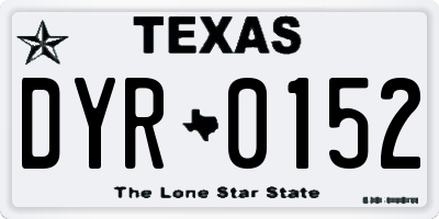 TX license plate DYR0152