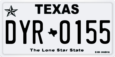 TX license plate DYR0155
