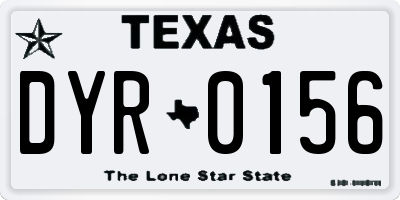 TX license plate DYR0156