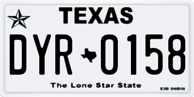 TX license plate DYR0158