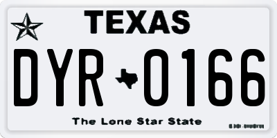 TX license plate DYR0166