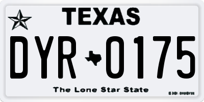 TX license plate DYR0175