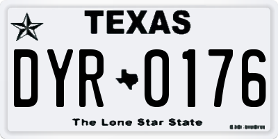 TX license plate DYR0176