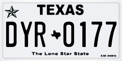 TX license plate DYR0177
