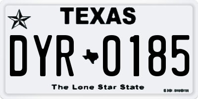 TX license plate DYR0185