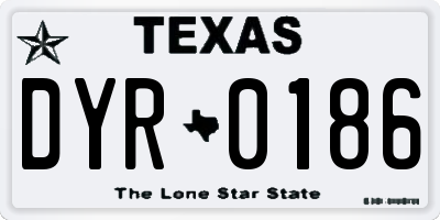 TX license plate DYR0186